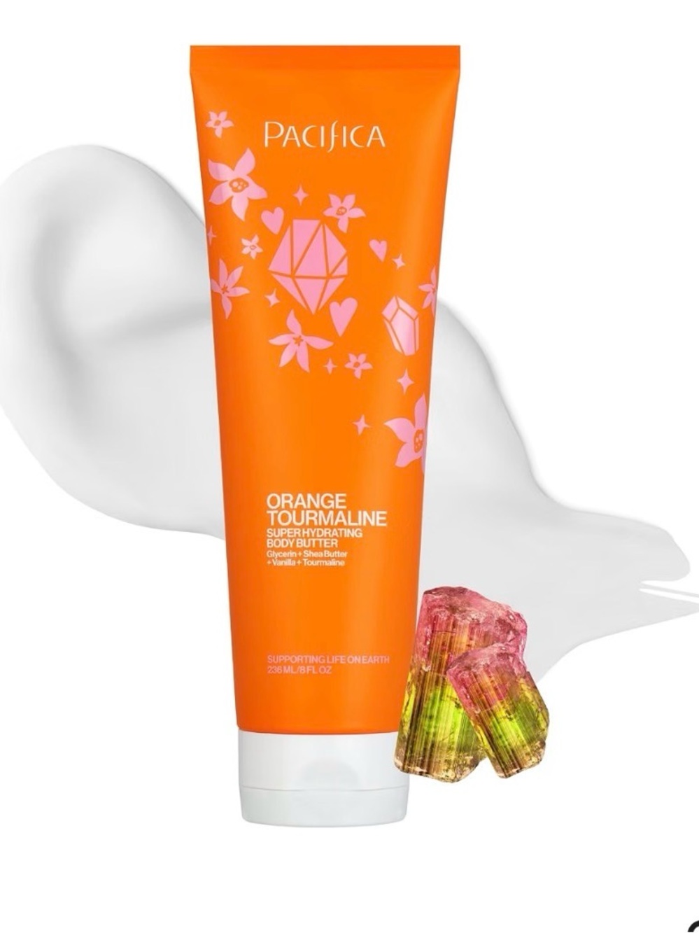 Pacifica Orange Tourmaline Superhydrating Body Butter - Orange & Pink Accents